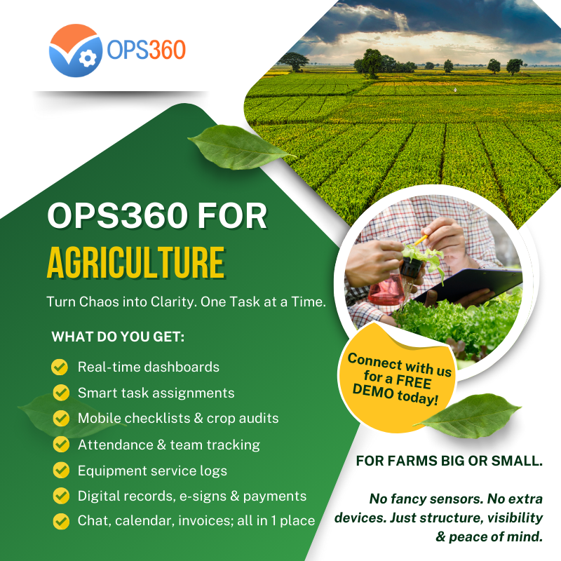 Agriculture Operations Software — Equipment & Fields | OPS360